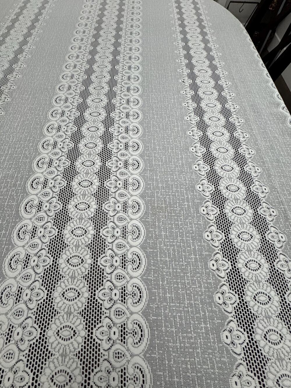 Vintage Rectangular ivory lace table cloth extra long 11 feet x 6 feet